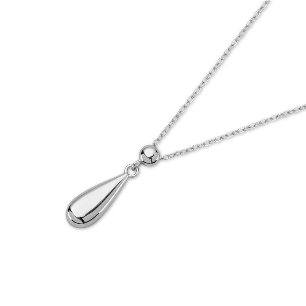 Argento Silver Classic Teardrop Pendant Necklace