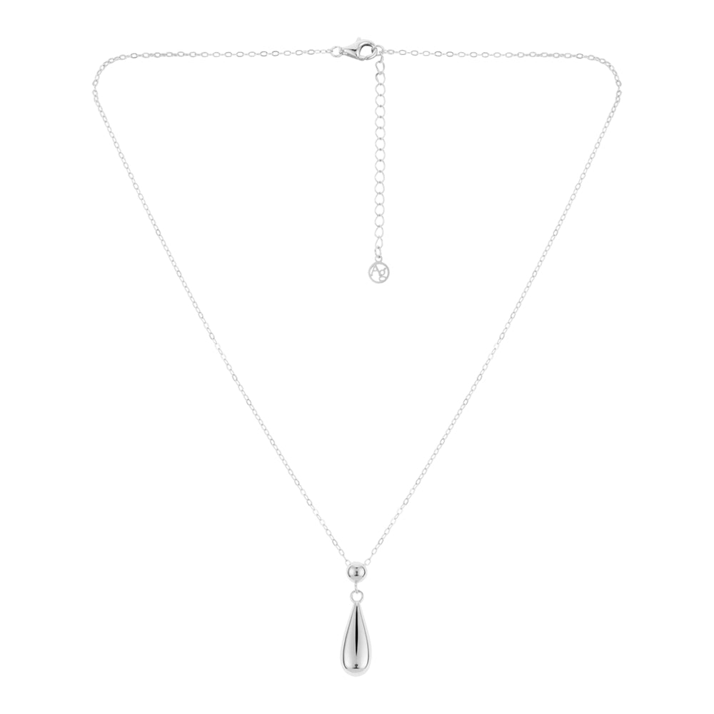 Argento Silver Classic Teardrop Pendant Necklace
