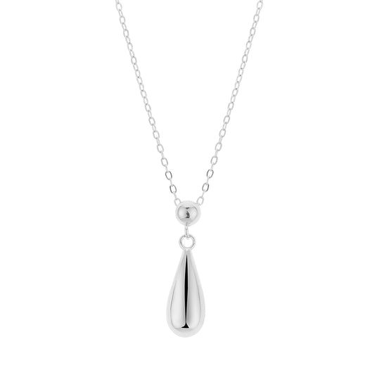 Argento Silver Classic Teardrop Pendant Necklace