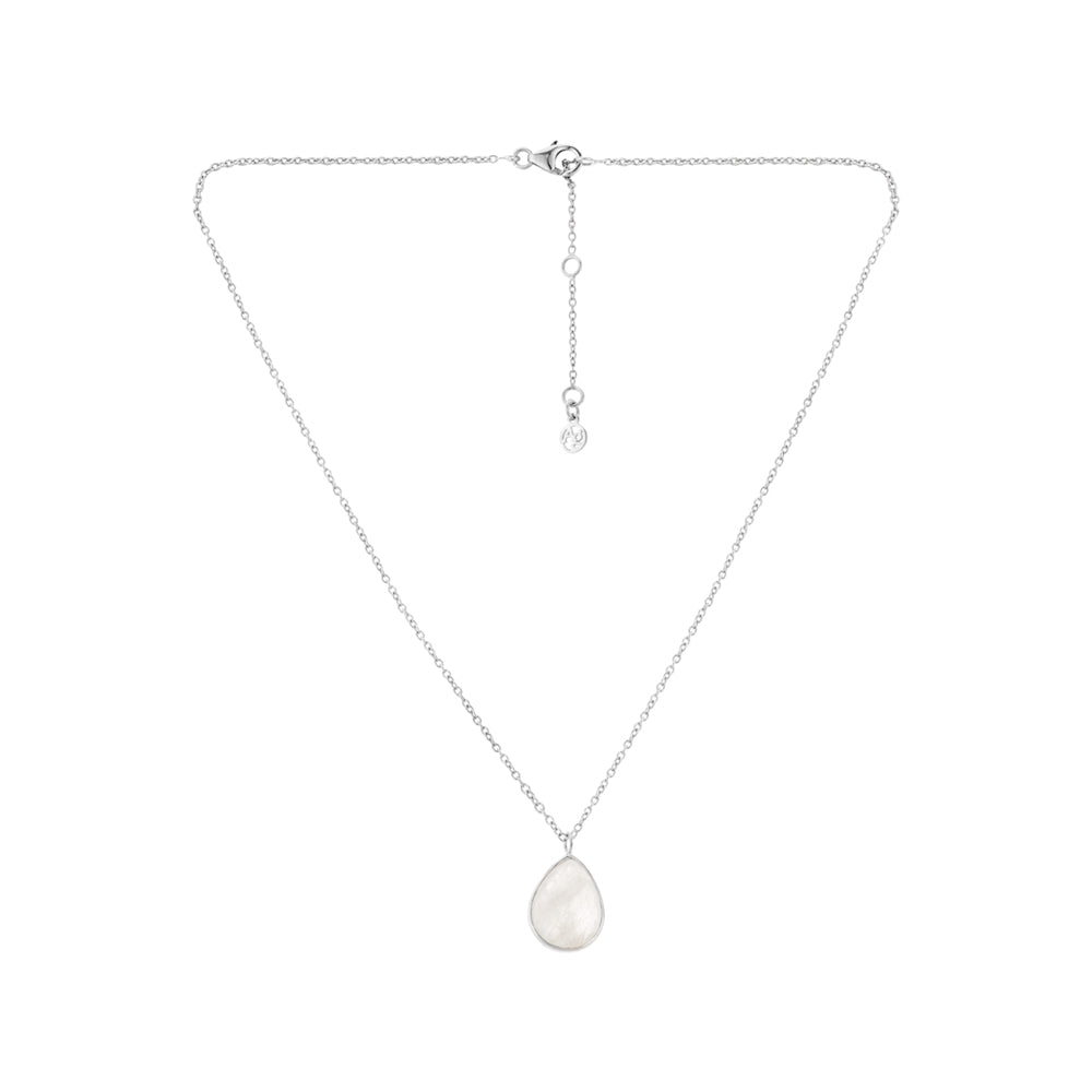 Argento Silver Pear Drop Gemstone Necklace