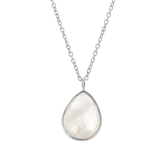 Argento Silver Pear Drop Gemstone Necklace