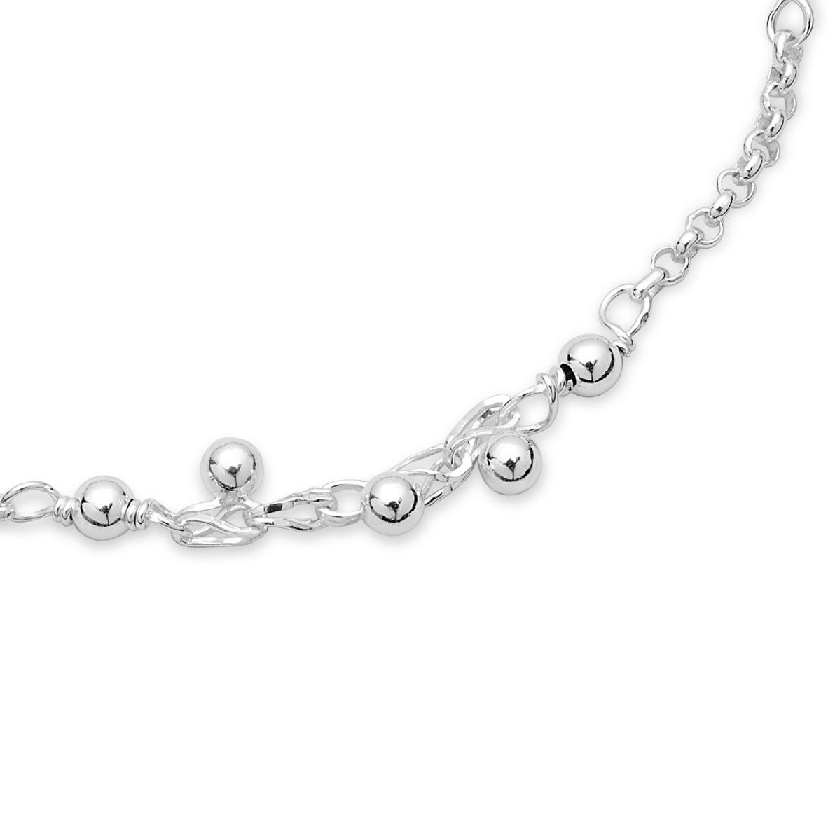 Argento Silver Cluster Ball Chain Bracelet