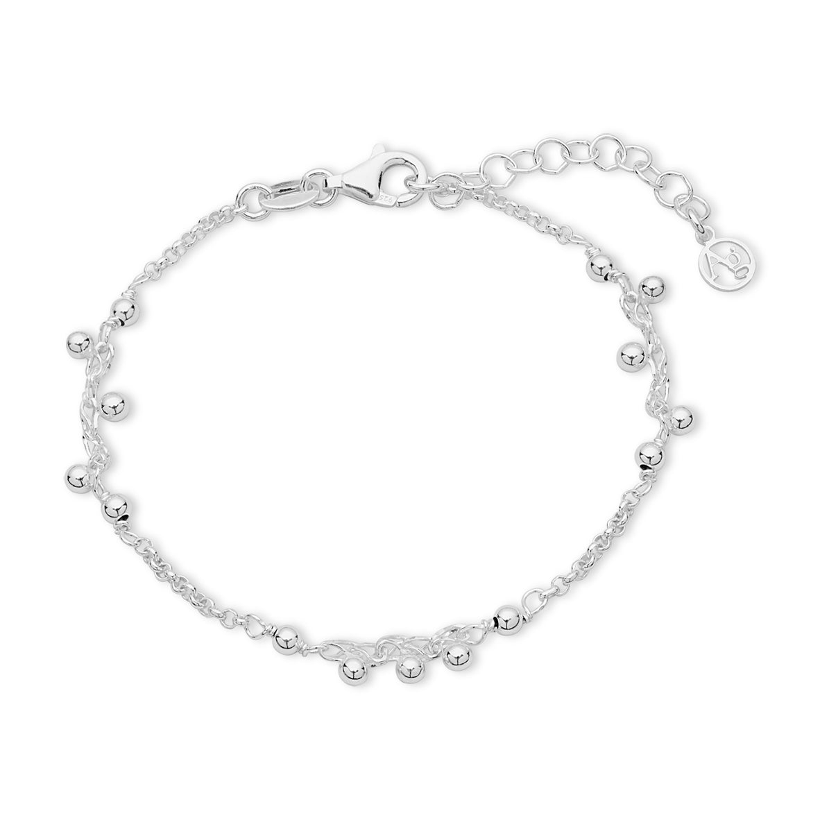 Argento Silver Cluster Ball Chain Bracelet