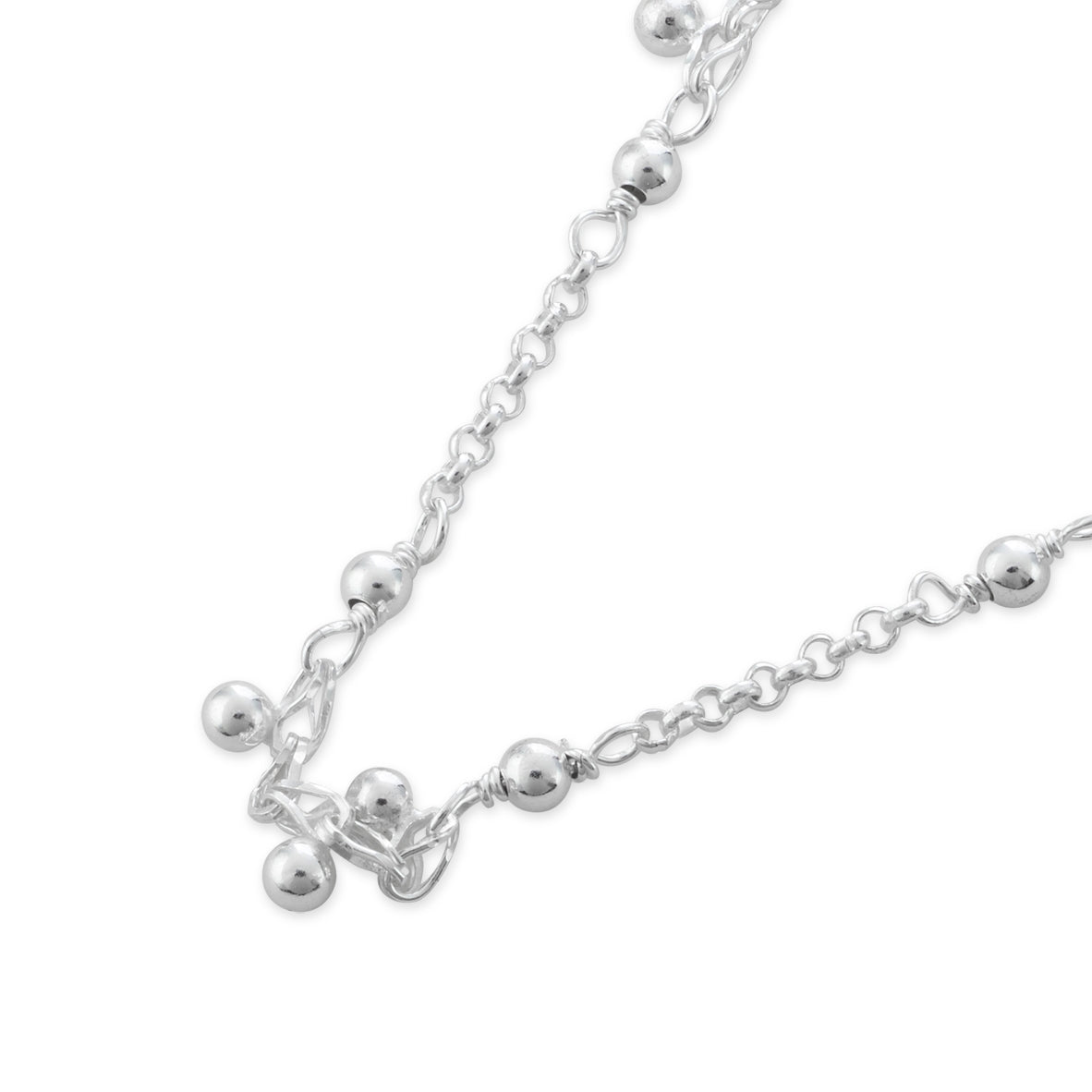Argento Silver Cluster Ball Chain Necklace