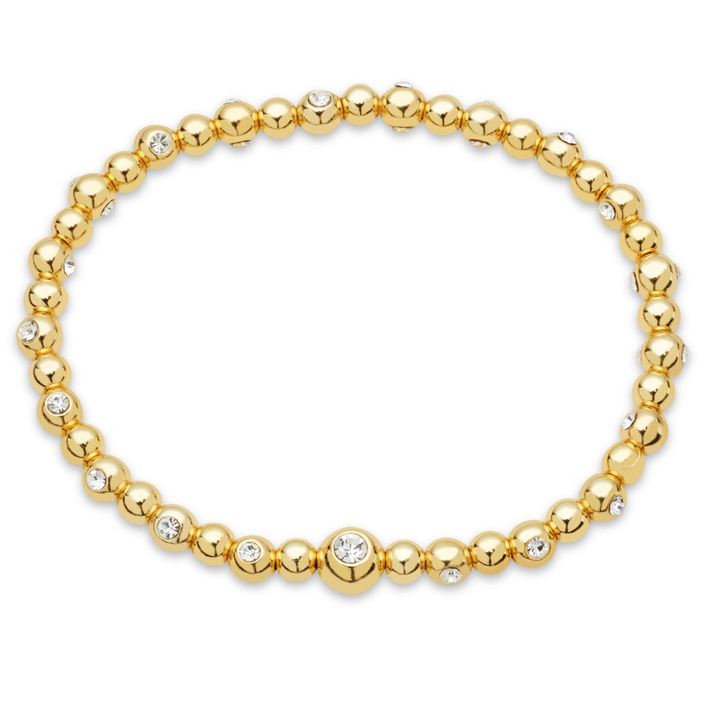 August Woods Gold Crystal Beaded Stretch Bracelet