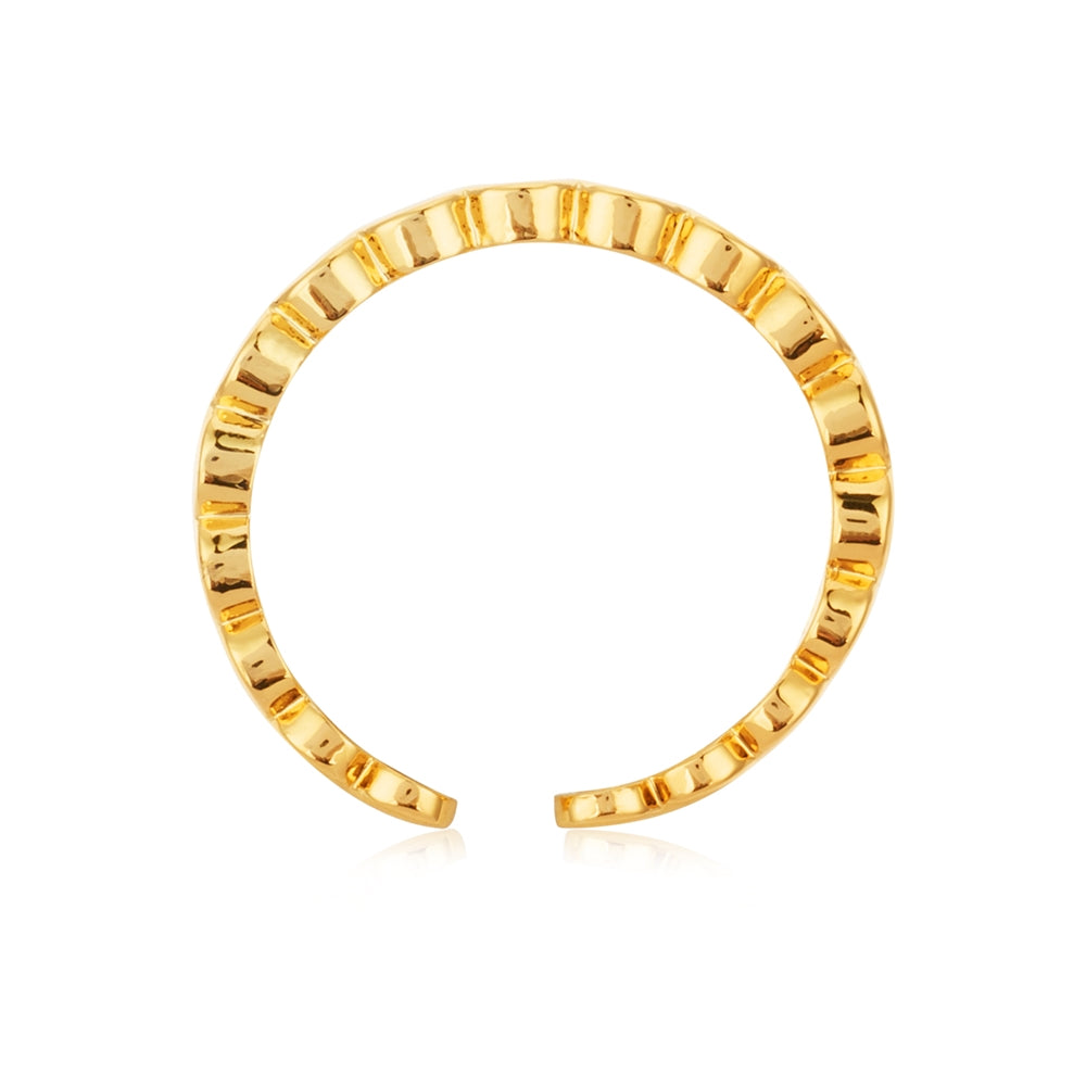 August Woods Gold Crystal Bezel Adjustable Ring