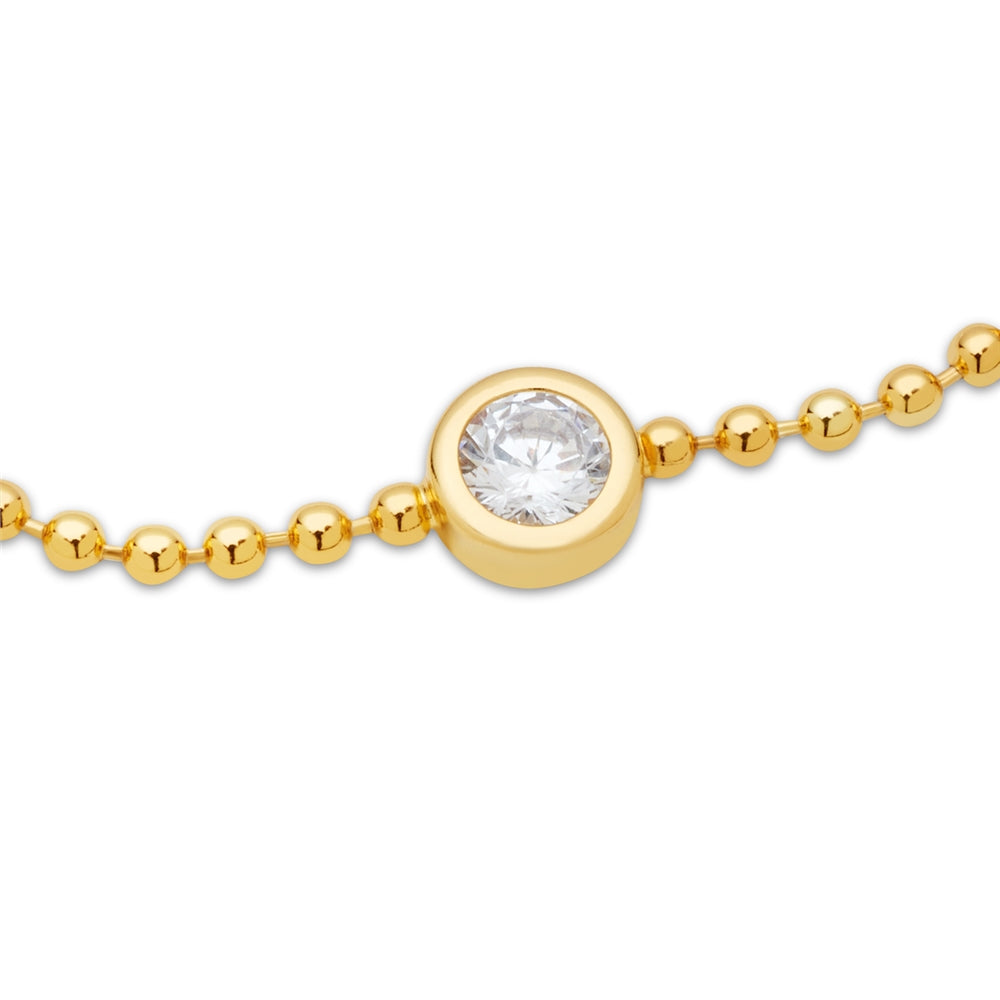 August Woods Gold Crystal Bezel Bead Chain Bracelet