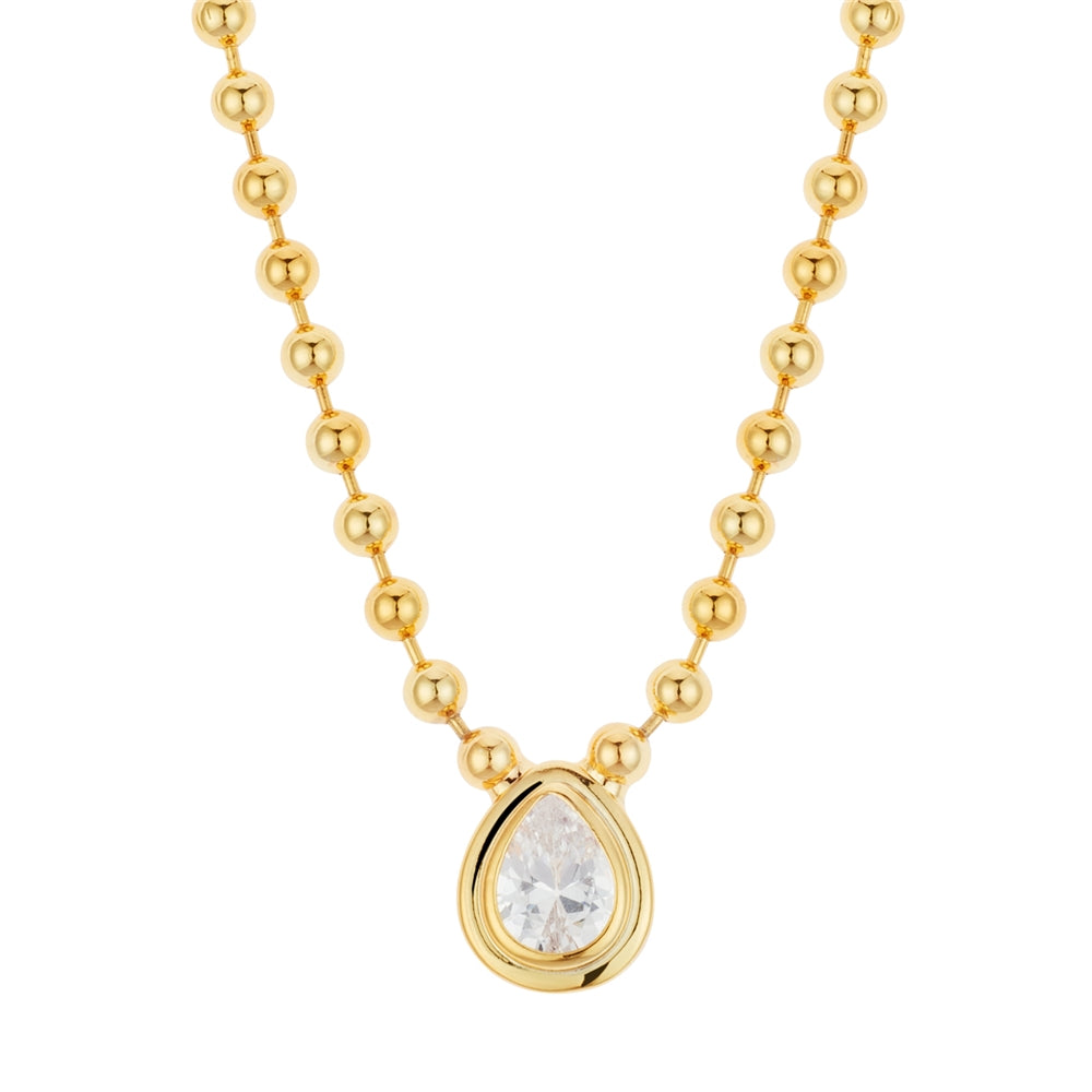 August Woods Gold Crystal Teardrop Beaded Necklace