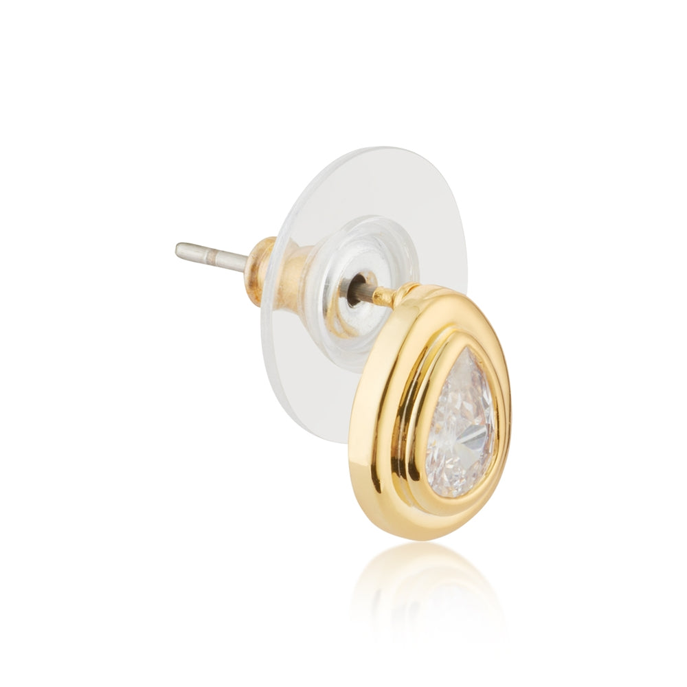 August Woods Gold Crystal Teardrop Stud Earrings