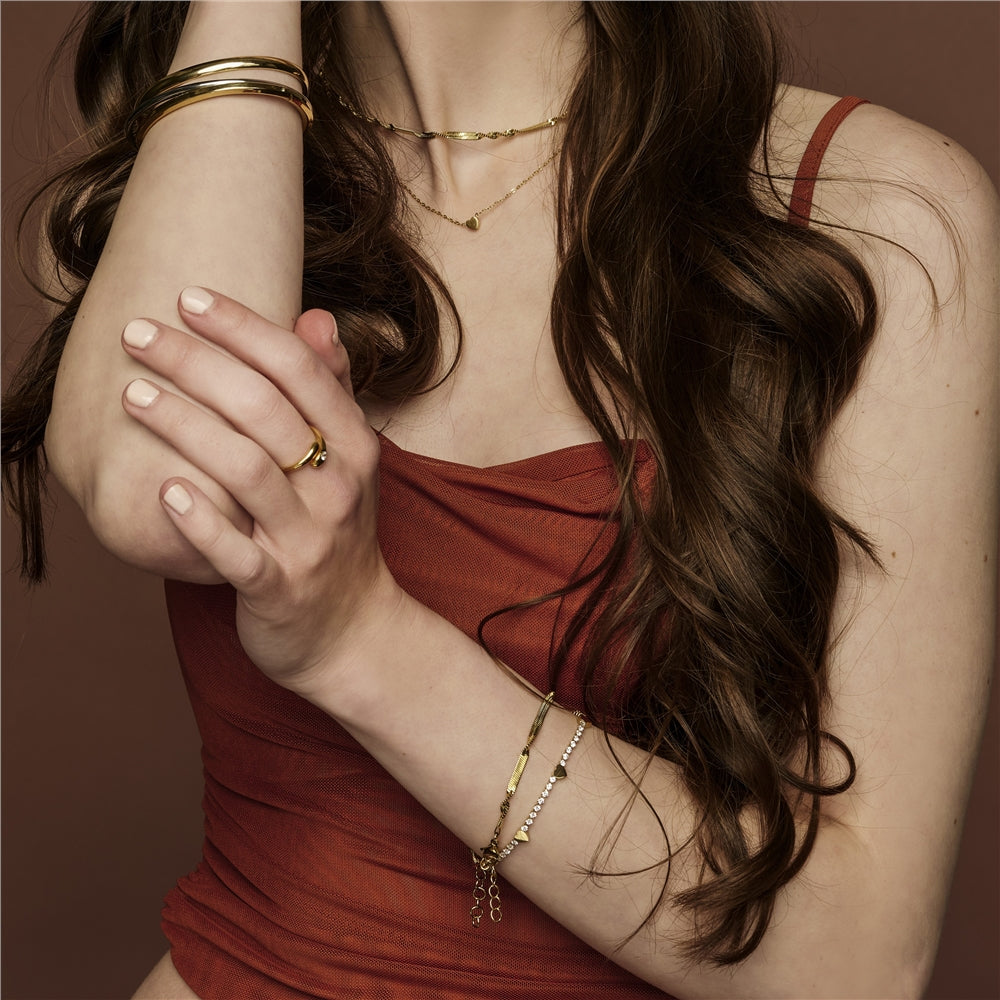 Over & Over Gold Stainless Steel Delicate Twist Bracelet
