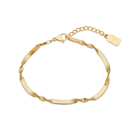 Over & Over Gold Stainless Steel Delicate Twist Bracelet