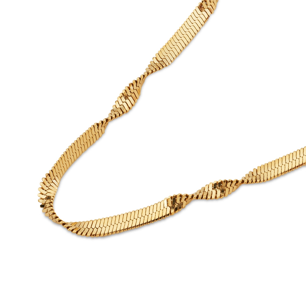 Over & Over Gold Stainless Steel Delicate Twist Necklace