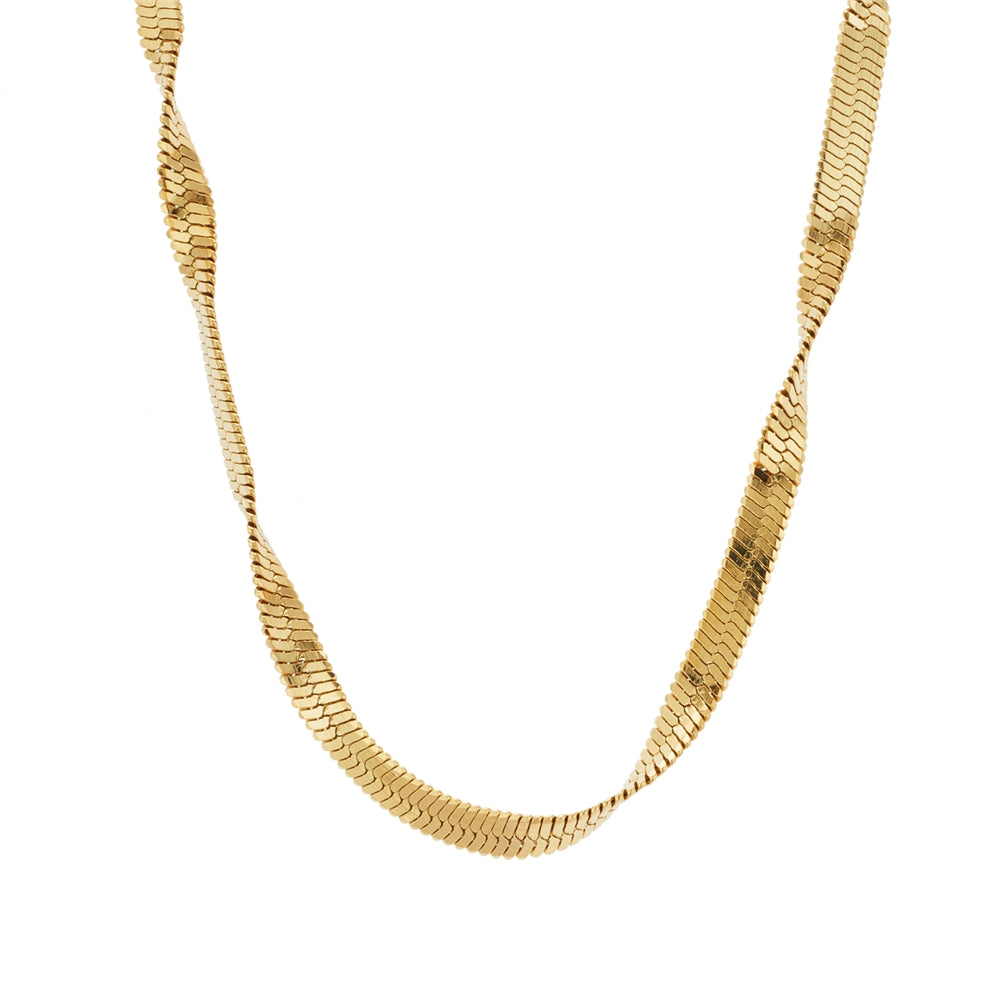 Over & Over Gold Stainless Steel Delicate Twist Necklace