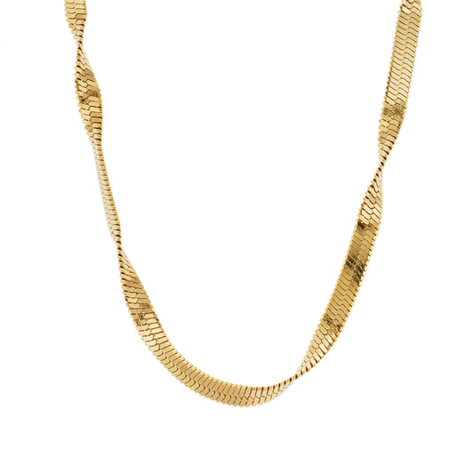 Over & Over Gold Stainless Steel Delicate Twist Necklace