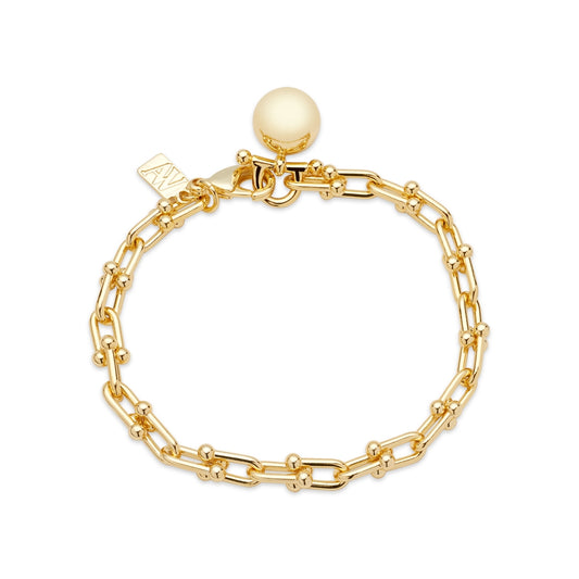 August Woods Gold Horseshoe Chain Ball Bracelet
