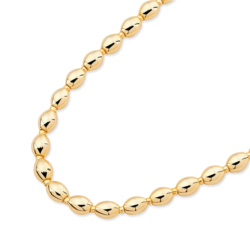 August Woods Gold Oval Beaded Necklace