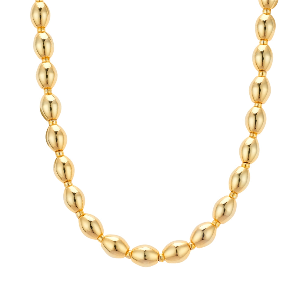 August Woods Gold Oval Beaded Necklace