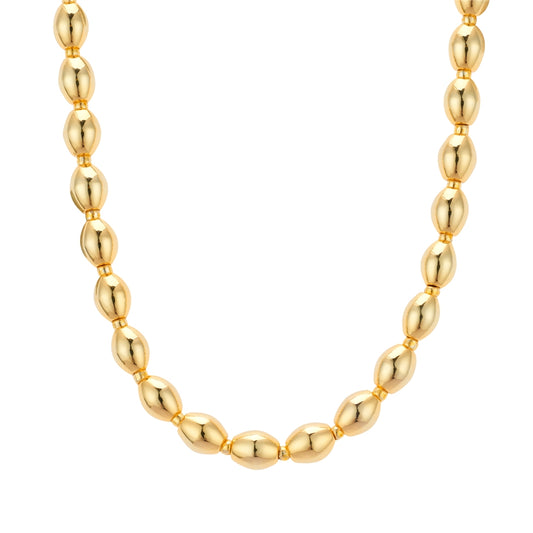 August Woods Gold Oval Beaded Necklace