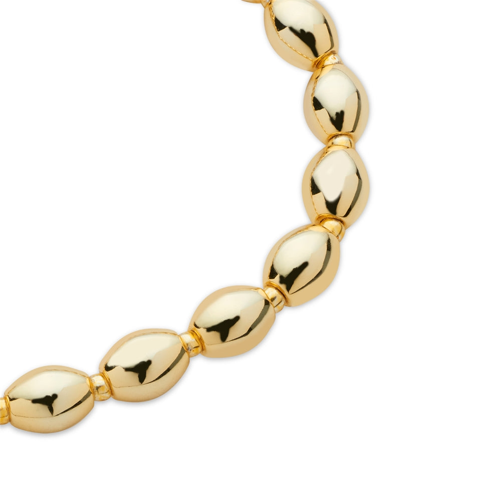 August Woods Gold Oval Beaded Stretch Bracelet