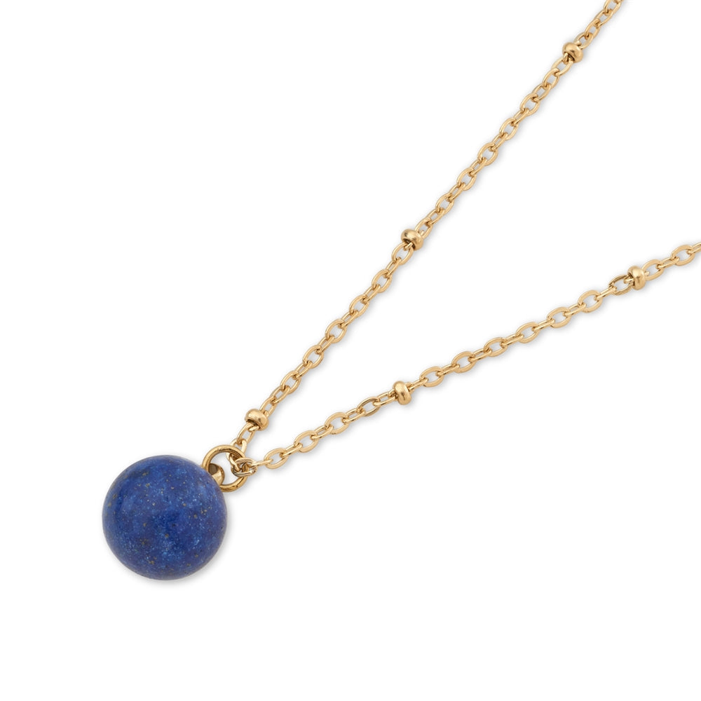 August Woods Gold Semi Precious Blue Necklace