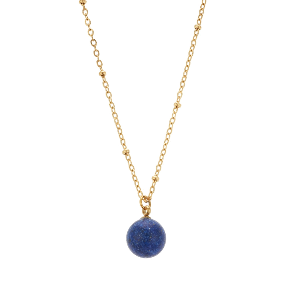 August Woods Gold Semi Precious Blue Necklace