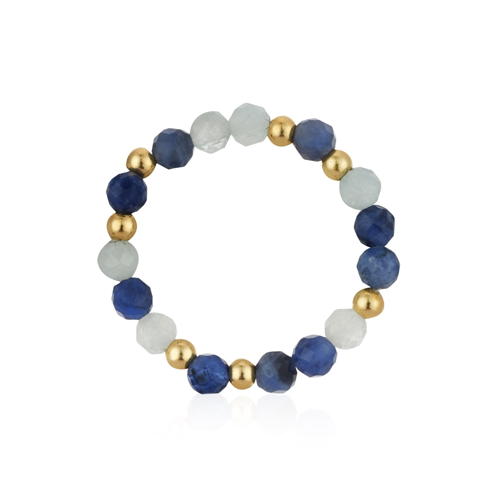 August Woods Gold Semi Precious Blue Ring