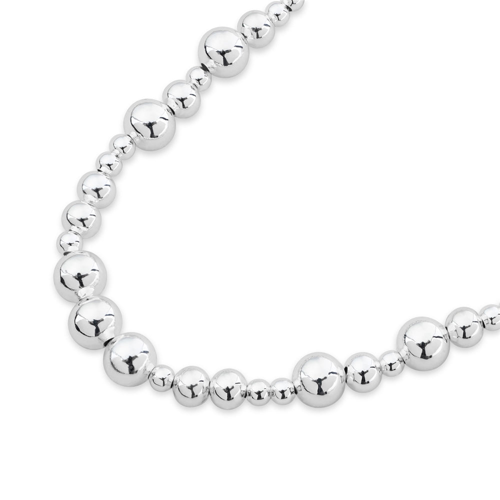 August Woods Silver Multi Size Ball Bead Necklace
