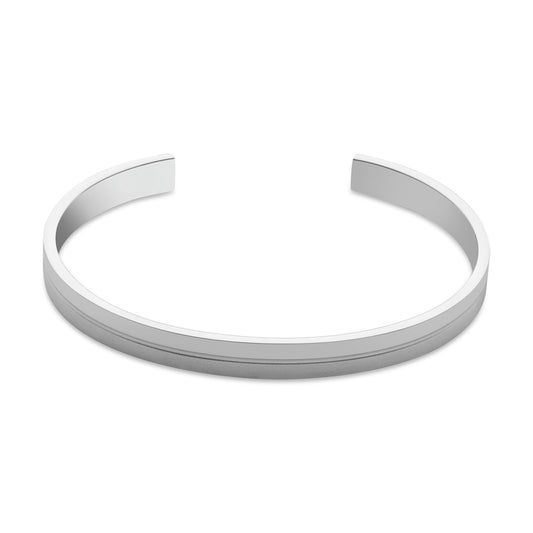 Over & Over Silver Classic Stainless Steel Cuff Bangle