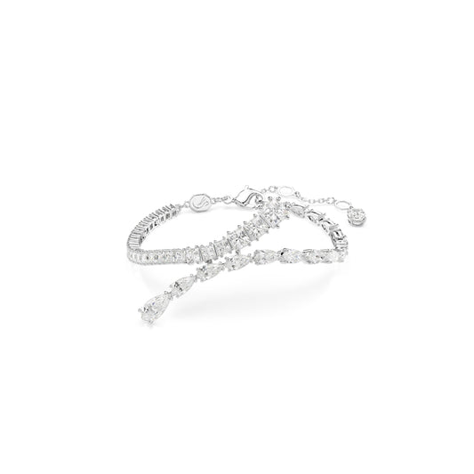 Swarovski Matrix Rhodium Plated Mixed Cut White Crystal Bracelet