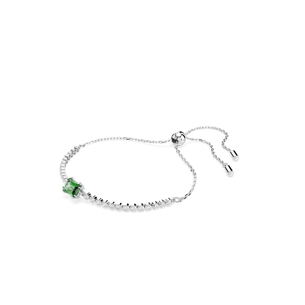 Swarovski Matrix Tennis Rhodium Plated White and Green Mixed Cuts Bracelet