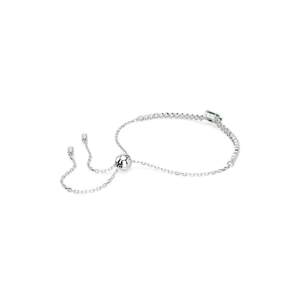 Swarovski Matrix Tennis Rhodium Plated White and Green Mixed Cuts Bracelet