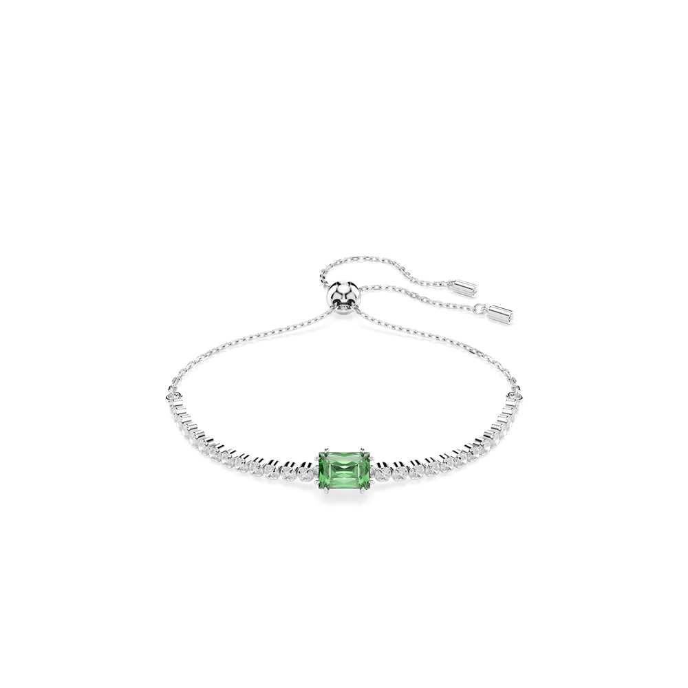 Swarovski Matrix Tennis Rhodium Plated White and Green Mixed Cuts Bracelet