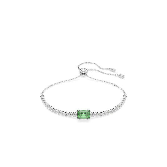 Swarovski Matrix Tennis Rhodium Plated White and Green Mixed Cuts Bracelet