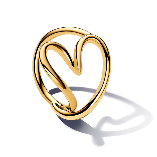 Pandora Gold Organically Shaped Heart Ring