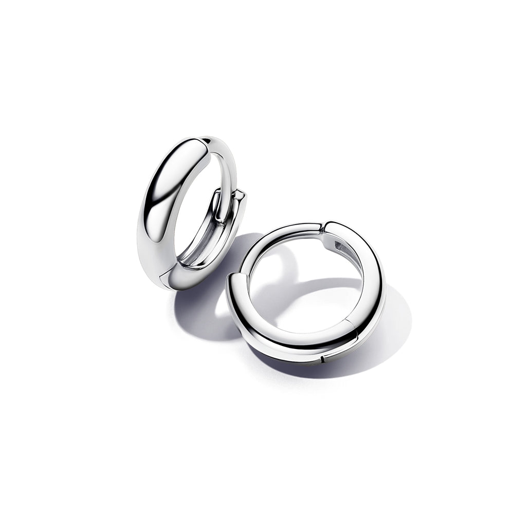 Pandora Silver Round Huggie Hoop Earrings