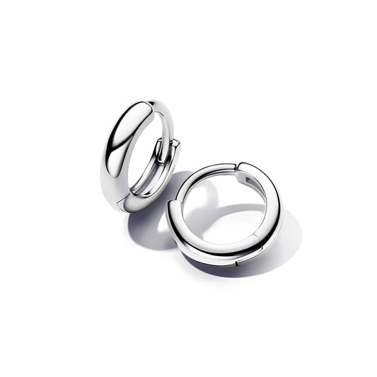 Pandora Silver Round Huggie Hoop Earrings