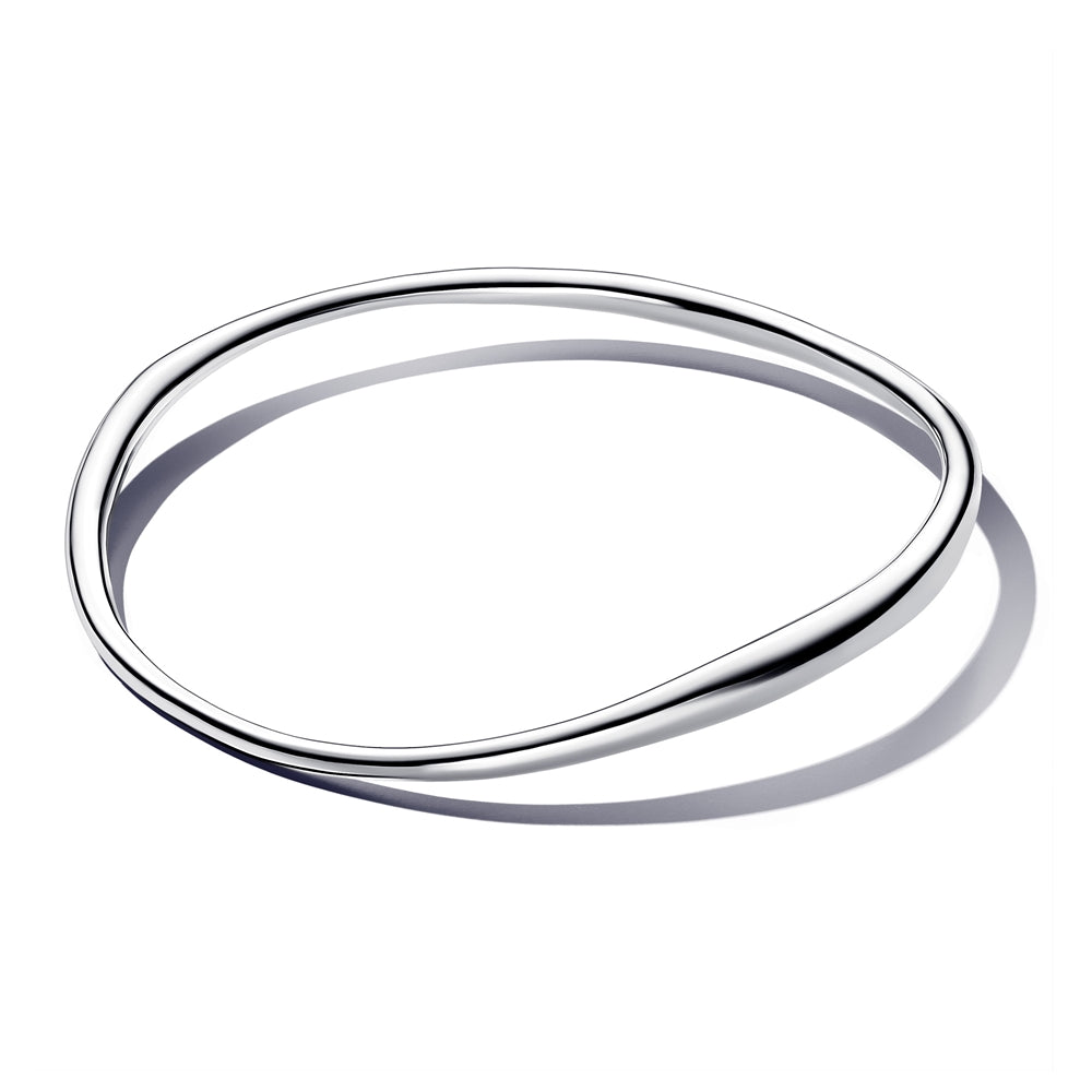 Pandora Silver Organically Shaped Bangle