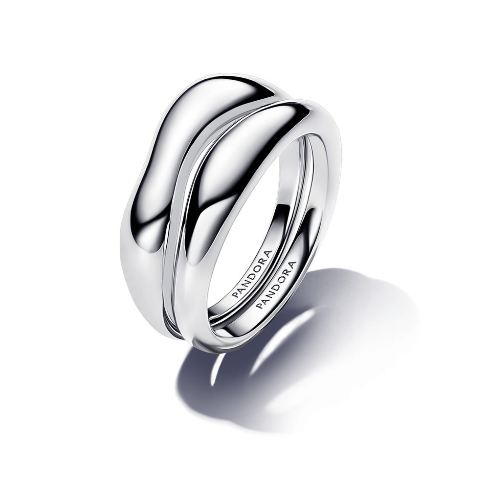 Pandora Silver Organically Shaped Stacking Rings