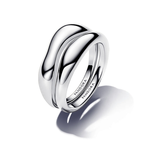 Pandora Silver Organically Shaped Stacking Rings
