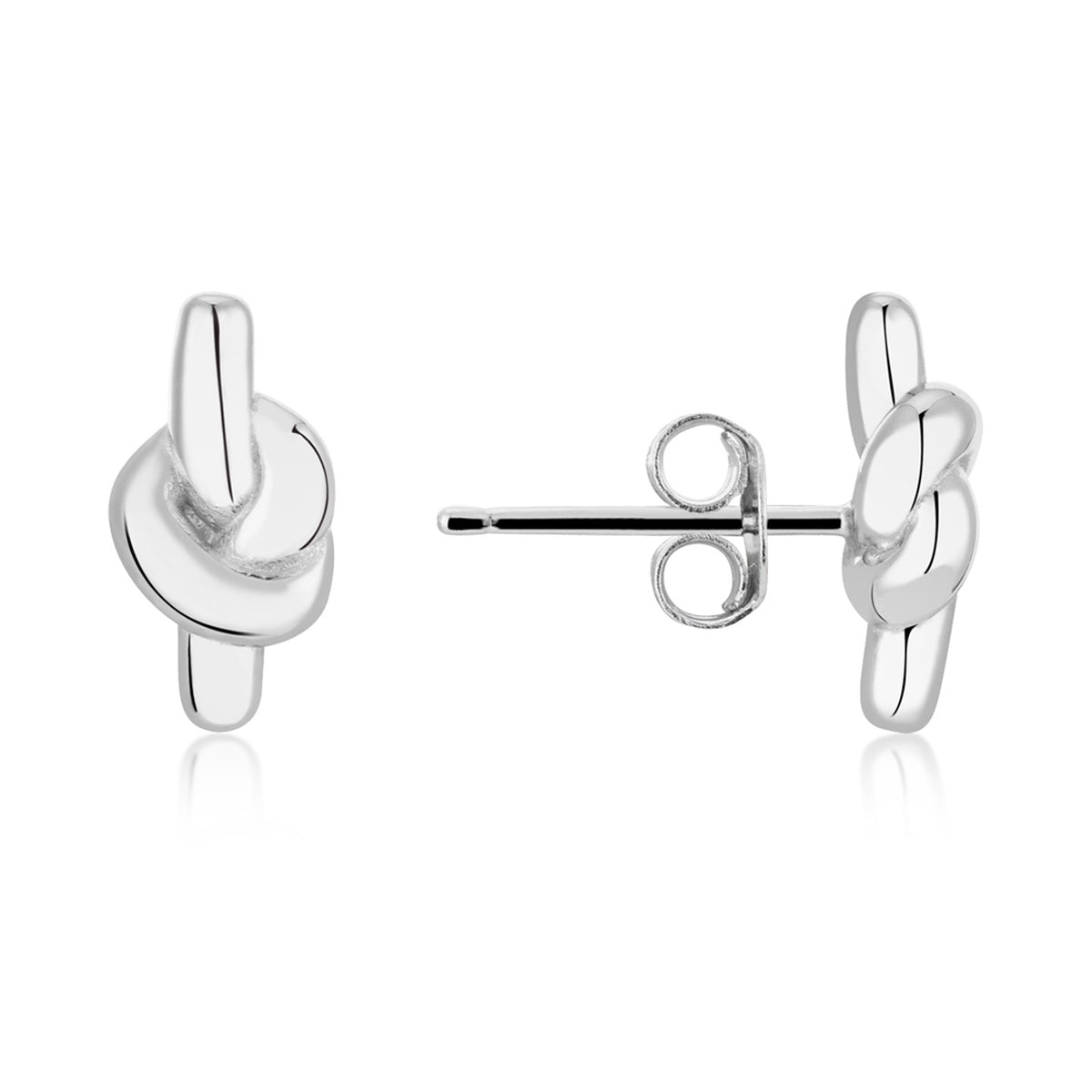 Argento Silver Classic Knot Stud Earrings