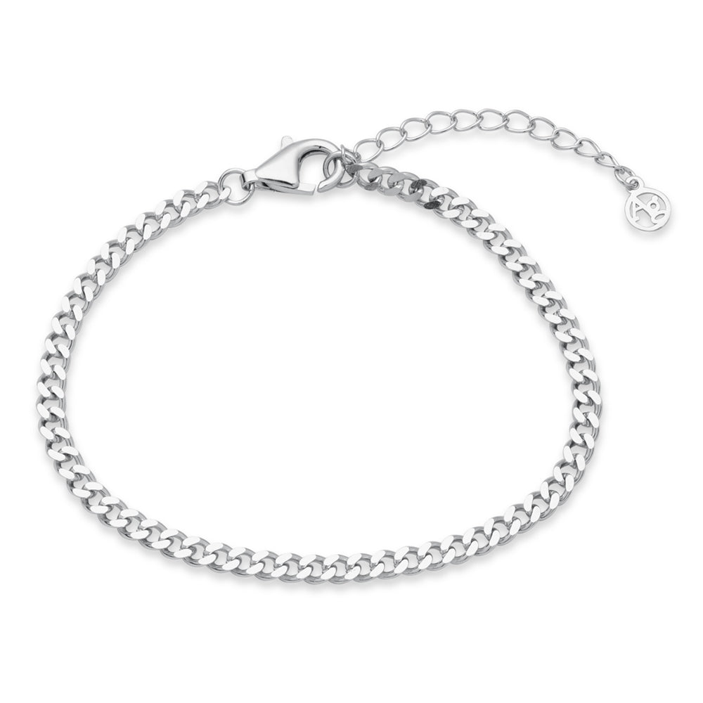 Argento Silver Mens Curb Chain Bracelet