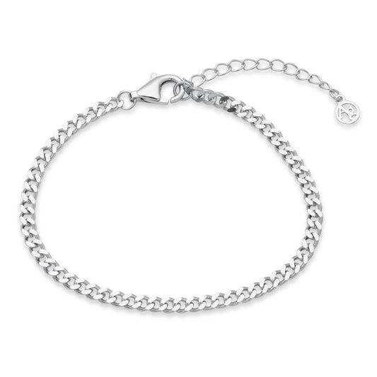 Argento Silver Mens Curb Chain Bracelet