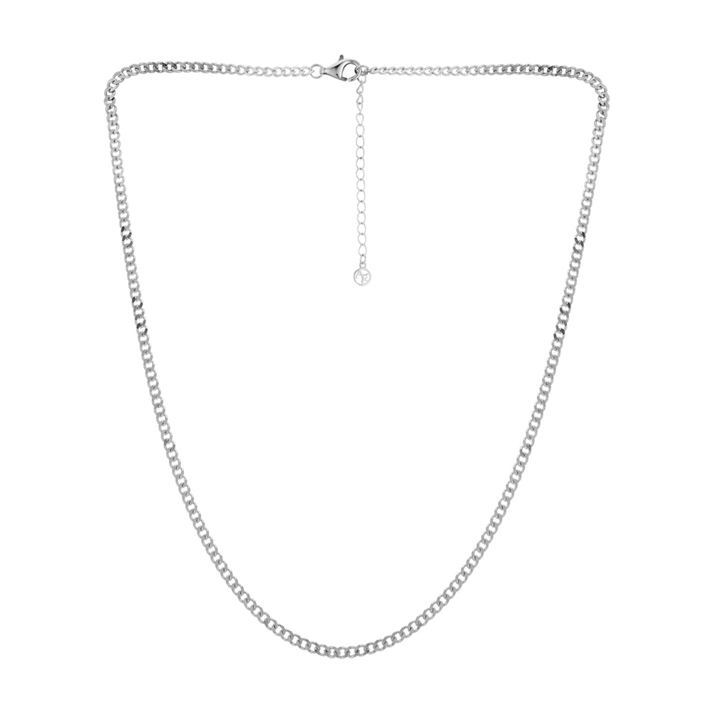 Argento Silver Men's Curb Chain Necklace