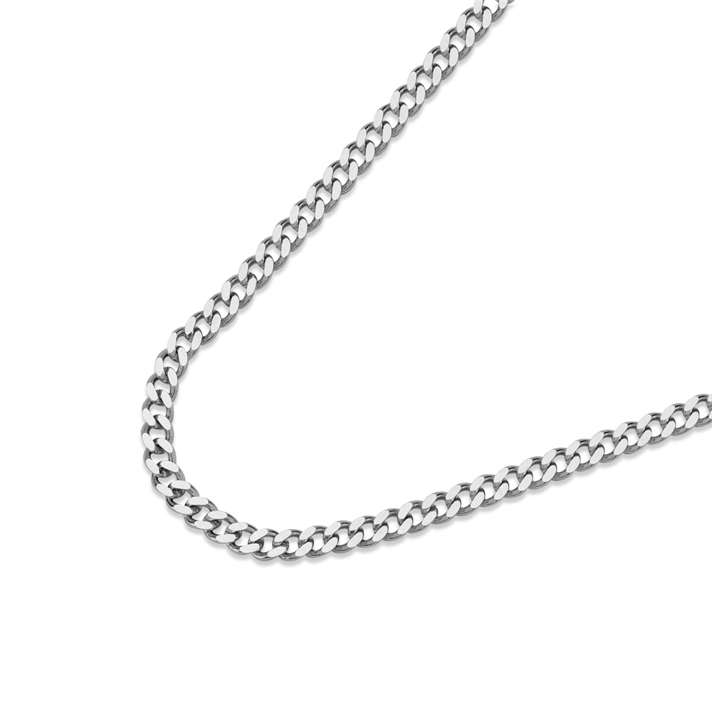 Argento Silver Men's Curb Chain Necklace