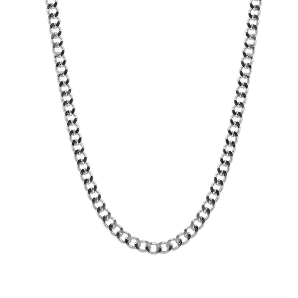 Argento Silver Men's Curb Chain Necklace