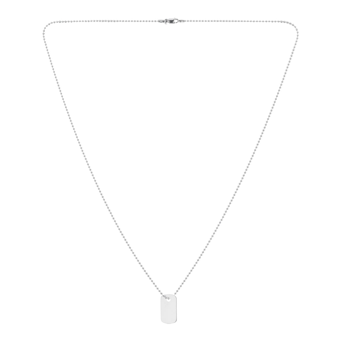 Argento Silver Mens Tag Necklace