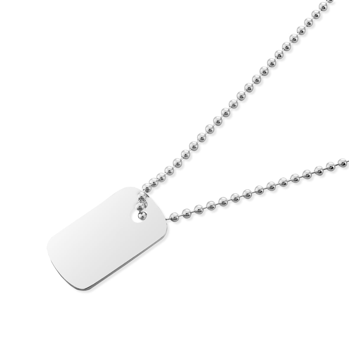 Argento Silver Mens Tag Necklace