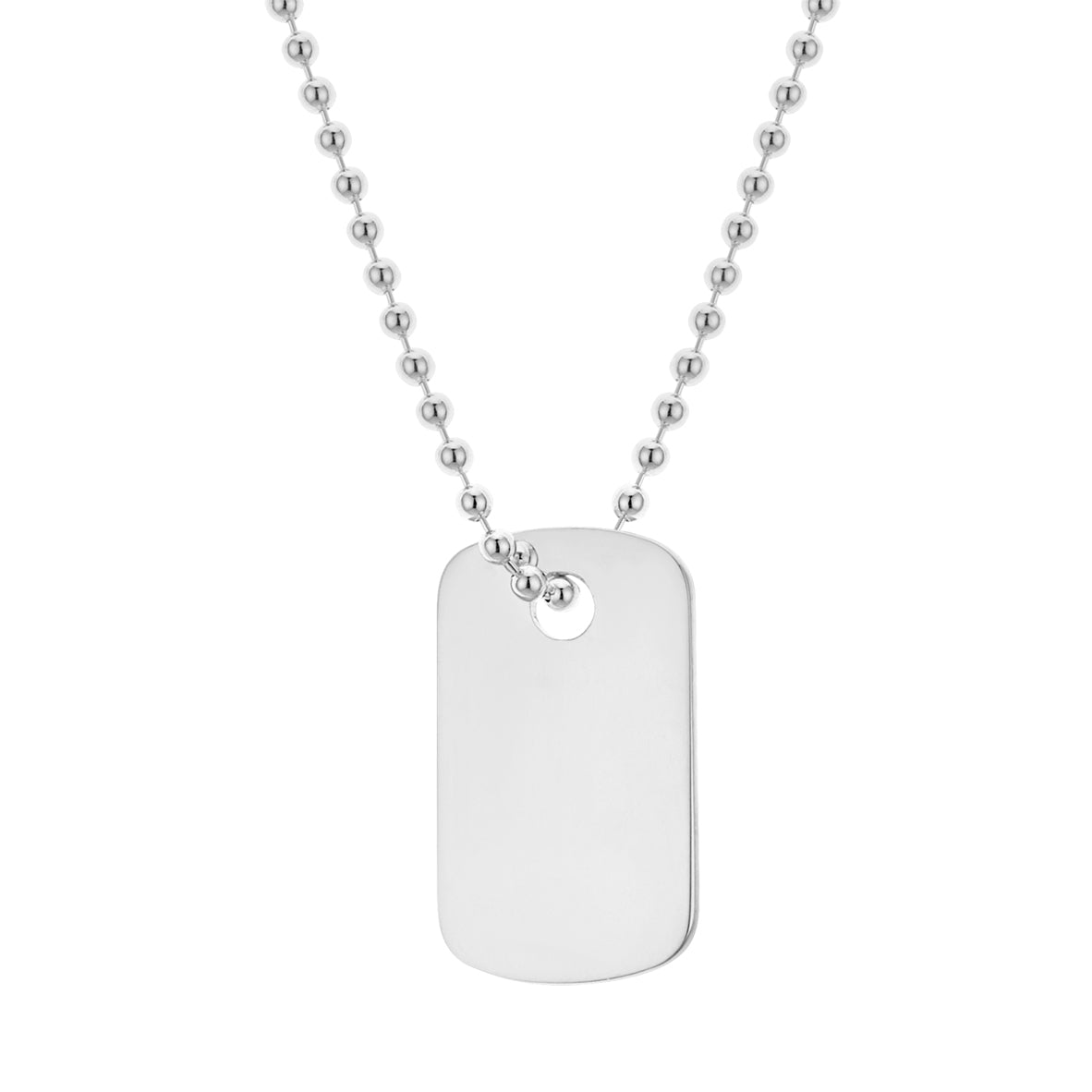 Argento Silver Mens Tag Necklace