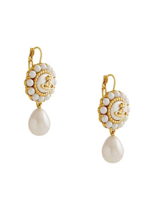 Vivienne Westwood Gold Amaya Halo Pearl Drop Earrings