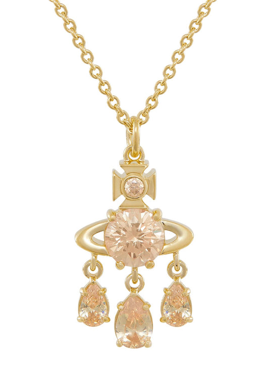 Vivienne Westwood Gold Joaquina Crystal Orb Three Drop Necklace